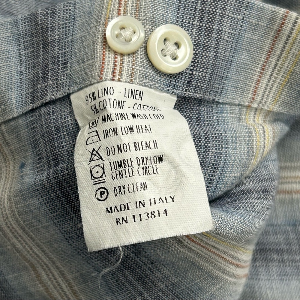 Billy Reid Long Sleeve Linen shirt sz Large - Picture 6 of 6